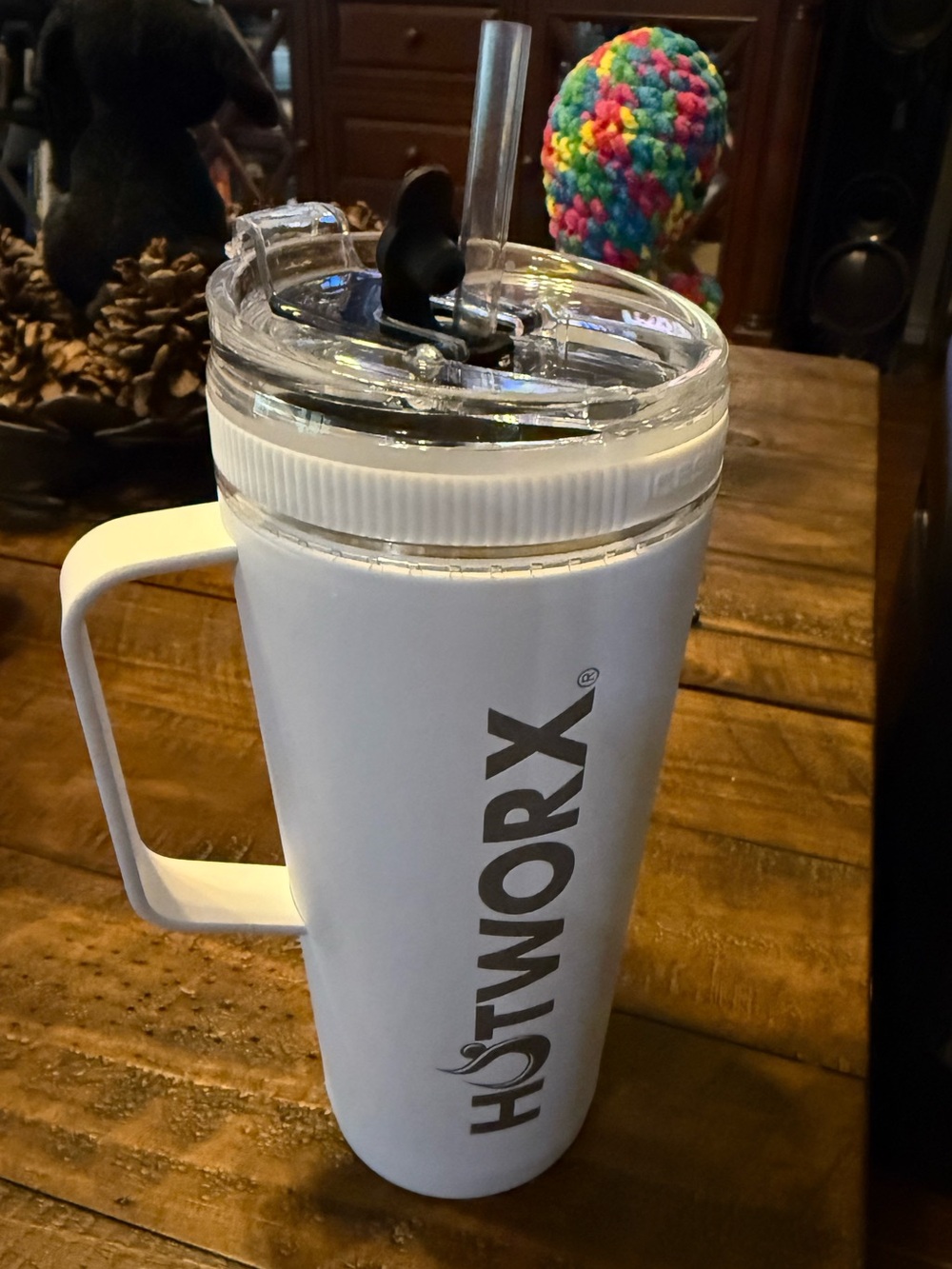 Hotworx IceShaker White Insulated Travel Mug with Handle